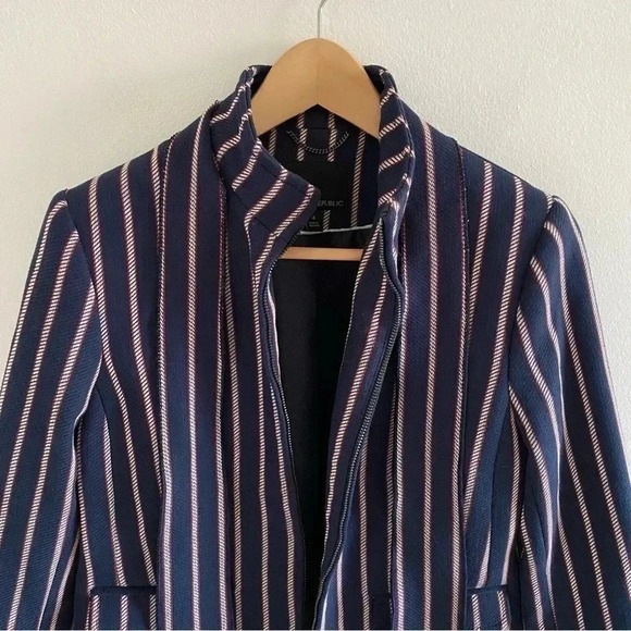 Banana Republic Striped Bow Jacket Sz 4 - Picture 3 of 8